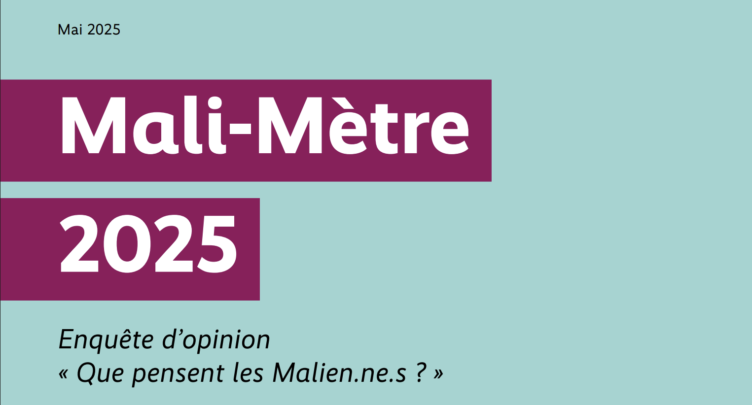 Mali-Mètre 2025 : Ce que pensent les Malien·ne·s.