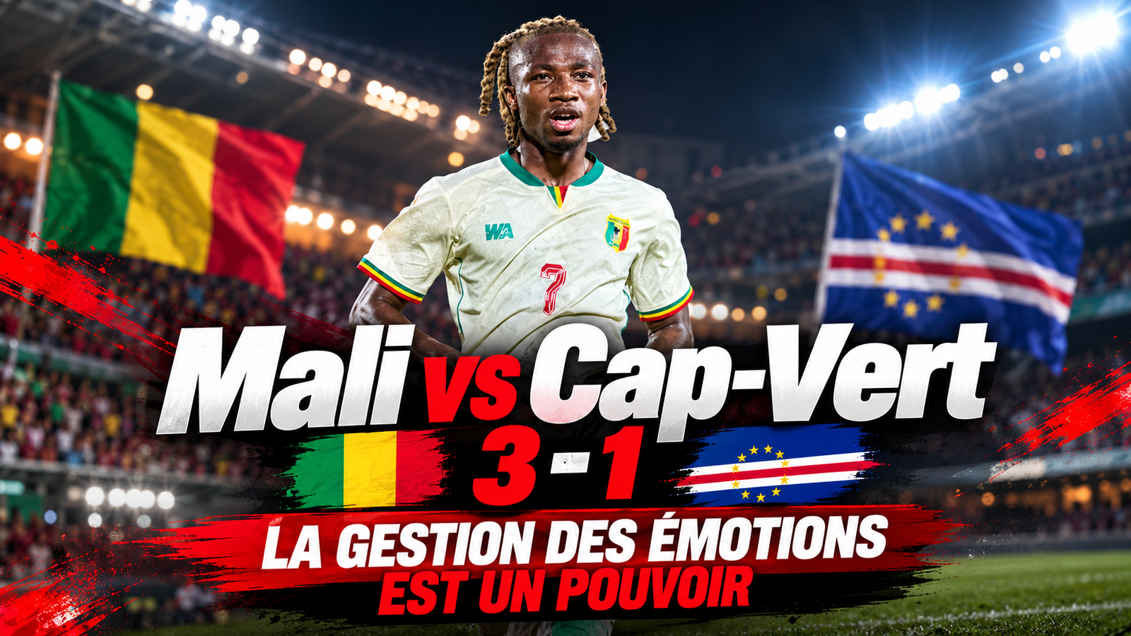 Néné Dorgelès lors de Mali–Cap-Vert (3-1), match des qualifications à la CAN 2027 au Stade du 26 Mars